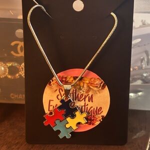 Colorful Puzzle Piece Necklace
